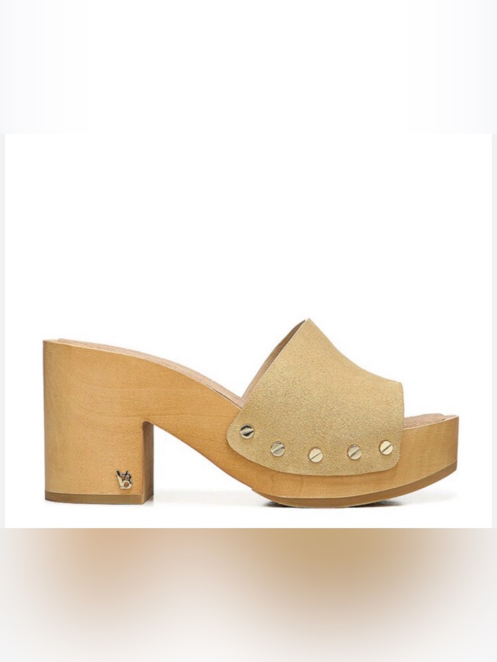 Veronica Beard Hannalee Suede Platform Clogs 8.5, Desert